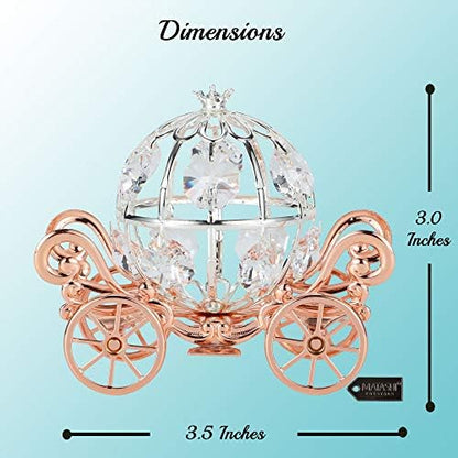 Matashi Rose Gold & Silver Plated Princess Pumpkin Coach Ornament w