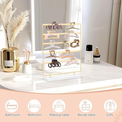 SNOWSTAR Hair Claw Clip Holder Organizer - 5 Tier Iron Rod Hair Clip