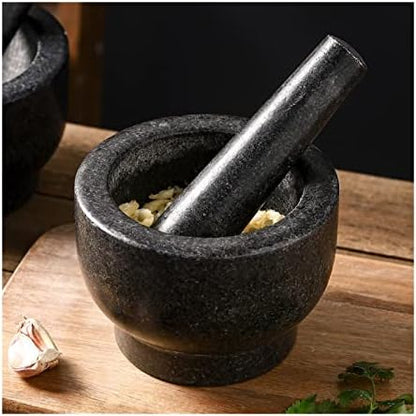 Mortar and Pestle Mortar and Pestle Set - Black Granite Polished