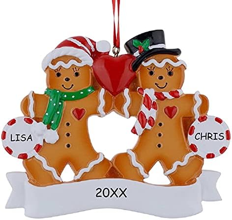 Personalized Gingerbread Christmas Family Ornament (Couples)