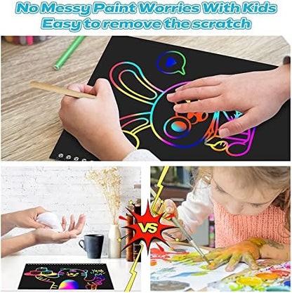 2-Pack Scratch Paper Art Set: Notebooks Arts Supplies and Crafts for