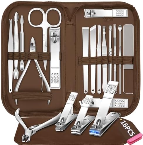 Manicure Set 16 In 1 Professional Stainless Steel Pedicure Kit Toenail
