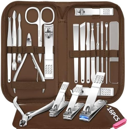 Manicure Set 16 In 1 Professional Stainless Steel Pedicure Kit Toenail