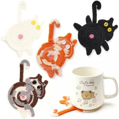 Coasters Set of 4 - Stocking Stuffers for Women, Cute Coffee Coaster