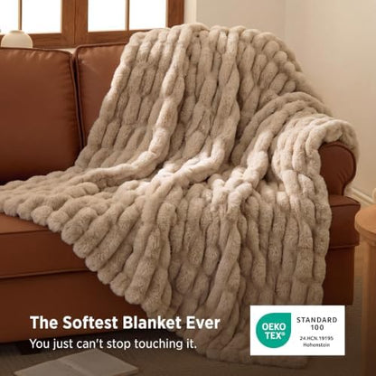 Bedsure Ultra Soft Double-Sided Faux Fur Throw Blanket for Couch