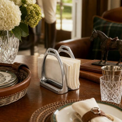 Arthur Court Equestrian Stirrup Napkin Holder - Durable Aluminum