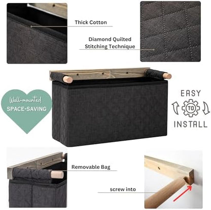 2 Pack Wall Hanging Storage Bag, Wall Mount Toilet Paper Storage