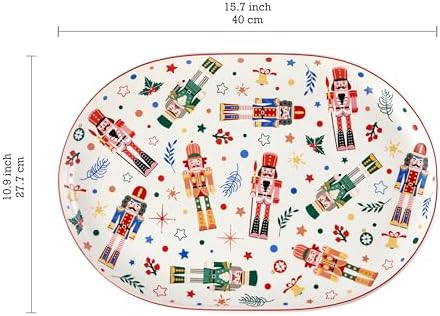 Bico Christmas Soldier 16 plus 12 inch Oval Platters Set, Set of 2