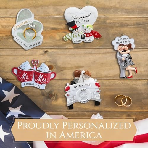Personalized First Christmas Married Ornament 2026, Snow Couple