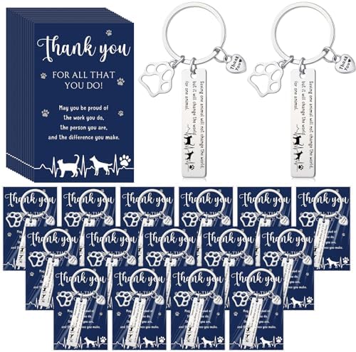 XunYee 12 Sets Vet Tech Week Gifts Bulk Veterinary Thank You Keychains