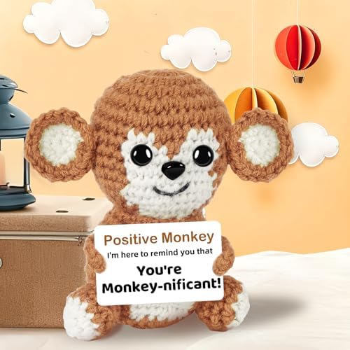 Hoedia Cute Funny Gift for Her/Him/Friend/Coworker, Positive Crochet