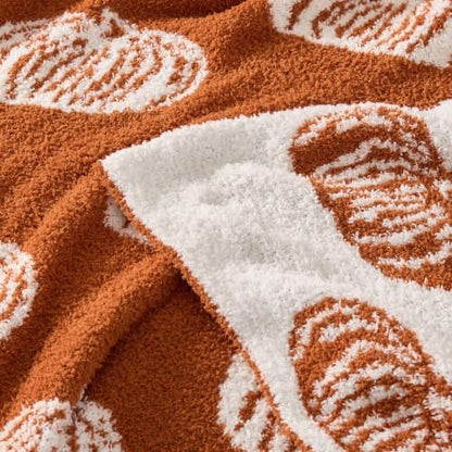 BEDELITE Pumpkin Fall Throw Blanket for Decor & Gift, Burnt Orange