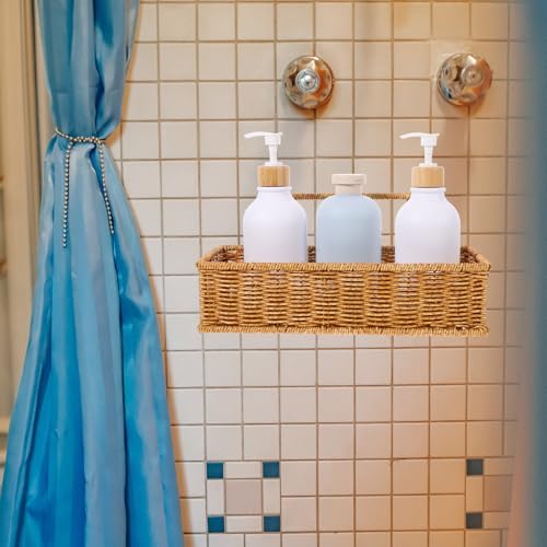 Woven Wall Hanging Storage Basket Bathroom Organizer Rustic with