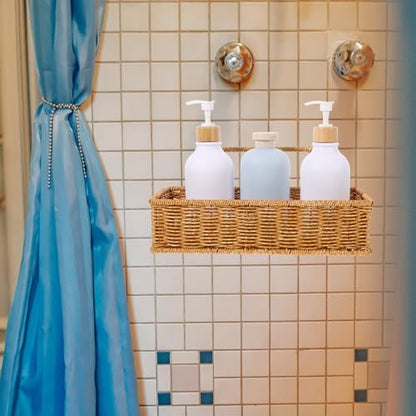 Woven Wall Hanging Storage Basket Bathroom Organizer Rustic with