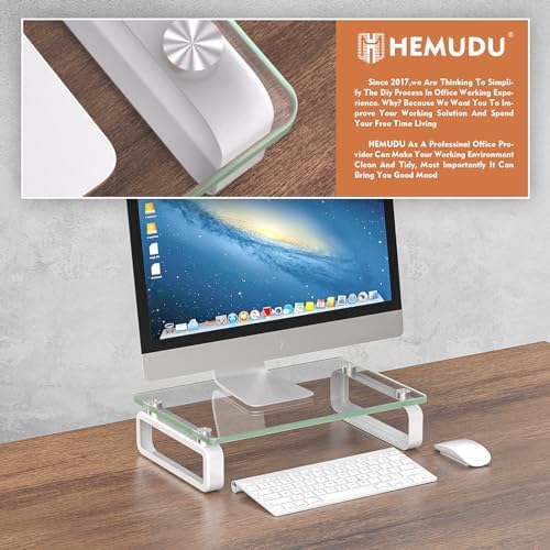 Hemudu Clear Computer Monitor Stand Riser Multi Media Desktop Stand