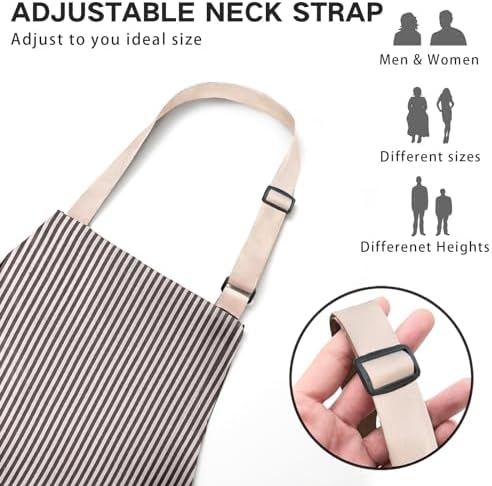 BeLuyi Adjustable Bib Apron with 2 Pockets Chef Cooking Kitchen