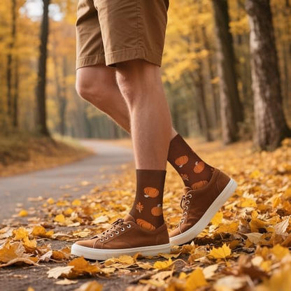 AGRIMONY Funny Thanksgiving Turkey Trot Socks Gifts for Men Women