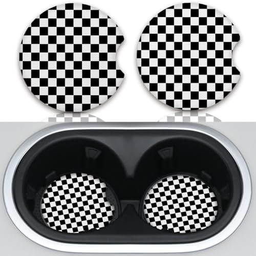 Cute Car Coasters for Cup Holders, 2 Pack Absorbent Universal Neoprene