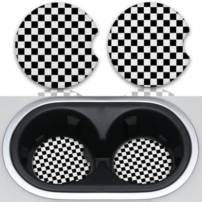Cute Car Coasters for Cup Holders, 2 Pack Absorbent Universal Neoprene