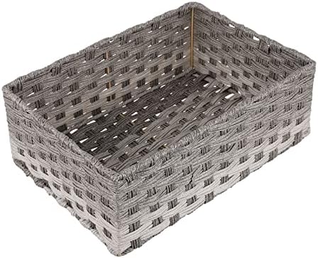 Cabilock Imitation Rattan Storage Basket End Table Decor Tabletop