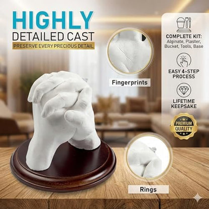 Hula Home Hand Casting Kit for Couples or Family with Mounting Plaque