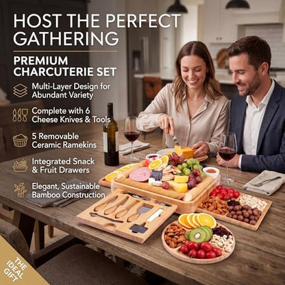 Charcuterie Boards Gift Set, Cheese Board Knife Set, Entertaining