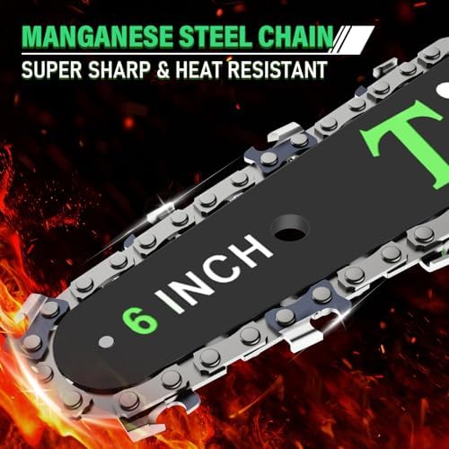 Tietoc Chainsaw 6 Inch Mini Electric Chainsaw Cordless Battery