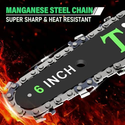 Tietoc Chainsaw 6 Inch Mini Electric Chainsaw Cordless Battery