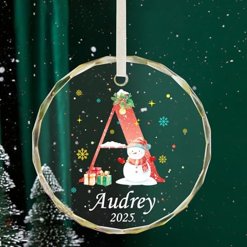 Personalized Letter Ornaments for Christmas Tree, Custom A-Z Name