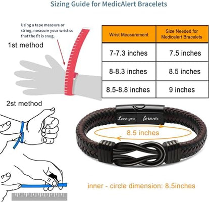 Knot Bracelet Gifts for Men, Leather Stainless Steel Knot Mens