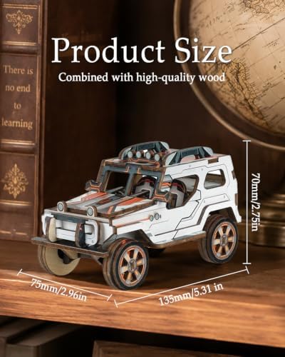 3D Puzzles for Adults, SUV Model Kit, Beginner 3D Wooden Puzzles for