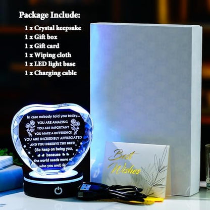 YWHL Thank You Gifts for Women Men with Led Base, Inspirational Gift