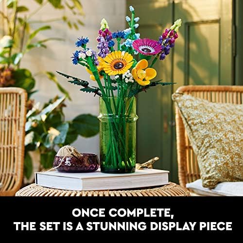 LEGO Botanicals Artificial Wildflower Bouquet - Fake Indoor Flowers