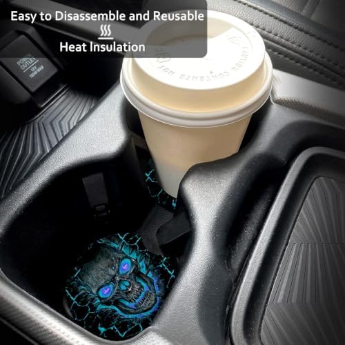 2 Pack Ladybug Car Coasters for Cup Holder,Neoprene Anti Slip Mat