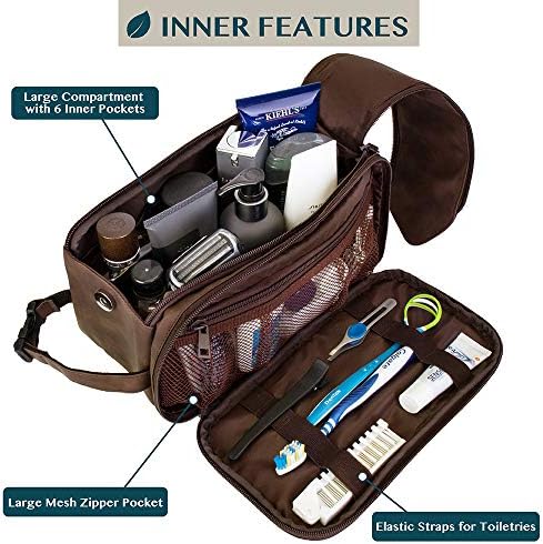 PAVILIA Toiletry Bag for Men, Travel Essentials Shaving Dopp Kit, Mens