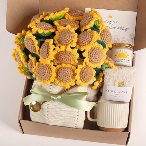 Get Well Gifts for Women, Sunflower Flower Bouquet Blanket Gift