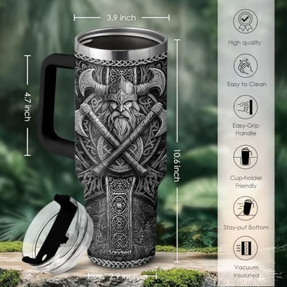 Viking Tumbler Gifts for Men, 40oz Stainless Steel Insulated Coffee