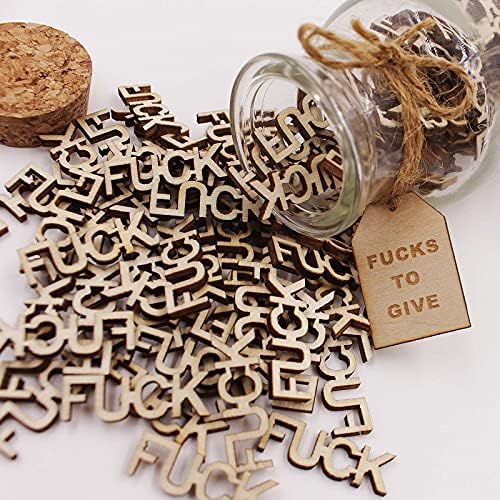 KUMLENMO fuck jar(5oz) Gift Jar,Fucks to Give,Fuck Wooden Cutout