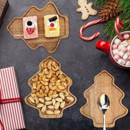 Tree Christmas Spoon Rest for Counter Acacia Wood Spoons Holder Stove