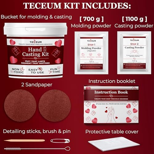 TECEUM Hand Casting Kit – Unique Gift for Couples, Family, Babies &
