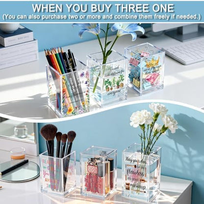 Thank You For Helping Me Grow Acrylic Cosmetic Pencil Holder Cup