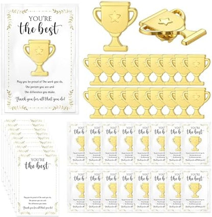 20 Sets Employee Appreciation Gifts Bulk, Trophy Pins,Star