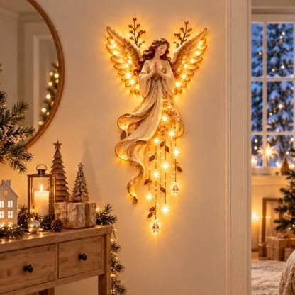 Angel Blessing Wall Light,Starglow Cascading Christmas Angel with