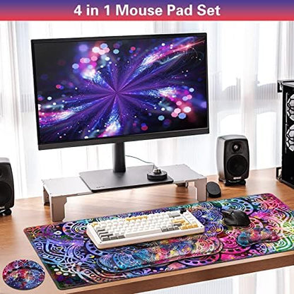 Canjoy Desk Mat with Wrist Rest, Keyboard and Mouse Pad Wrist Support