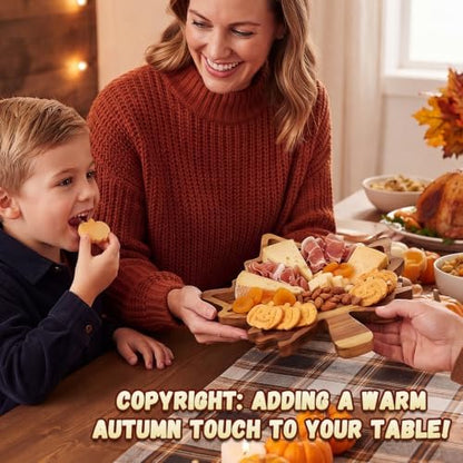 Maple Leaf charcuterie Board, Fall Acacia Wood Serving Tray