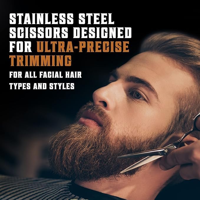 Viking Revolution Beard Comb and Beard Brush Set with Velvet Pouch