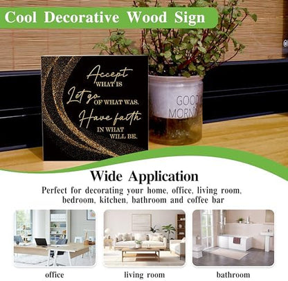 Black Gold Wood Box Sign, Motivational Gifts for Women, Inspirational