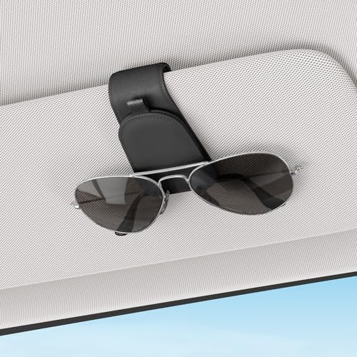 Sotfamily Magnetic Sunglass Holder for Car Visor, 2 Packs, Faux