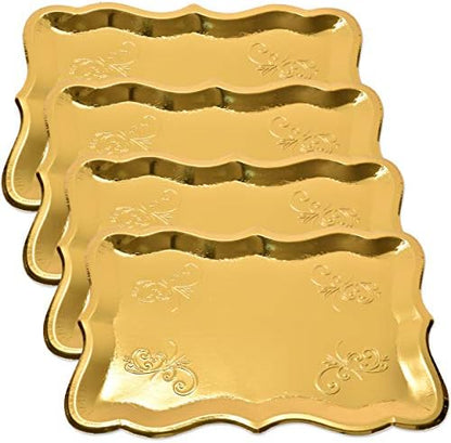 Gift Boutique 10 Gold Rectangle Trays for Dessert Display Table