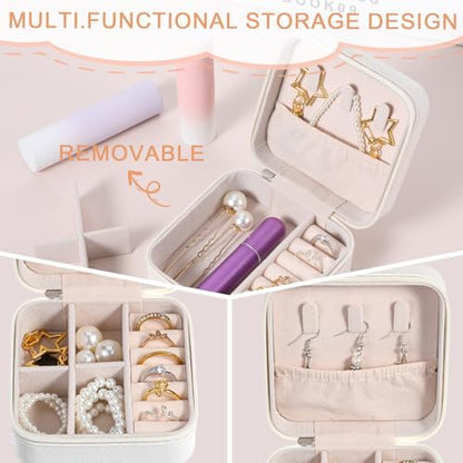 Kifmurase 10Pcs Travel Jewelry Case, Bridesmaid Gifts Box, Small PU